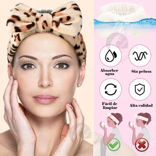 2 Diademas Muñequera Maquillaje Facial Spa Banda Para Cabell