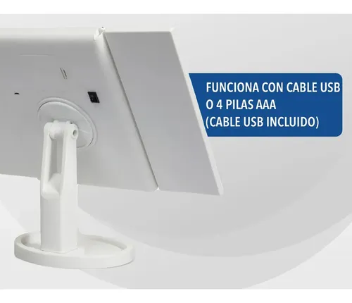 Espejo Luz Led Usb Triple Aumento Maquillaje 241344 Mlpv