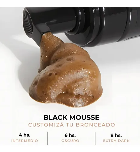 Autobronceante Black Air Mousse 150ml Litebrush Con Guía Color Hipoalergénico