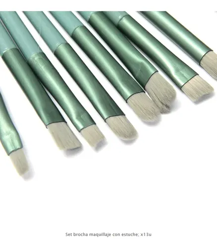 Set 13 Brochas Y Pinceles Para Maquillaje Skora Con Estuche