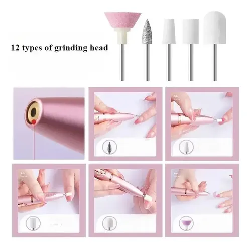 Pulidor Esmeril De Uñas Profesional Portátil+set De Puntas