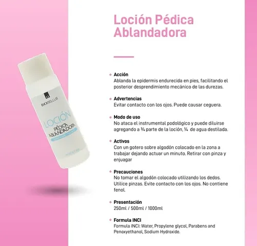 Loción Pédica Ablandadora Biobellus 250ml Pedicuría Tipos De Piel Todas
