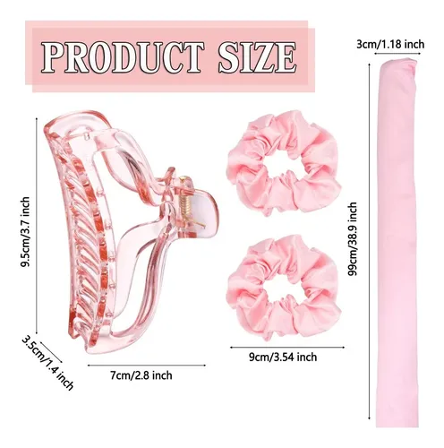 Adbandana Para Rulos Sin Calor Rosa Set De Diys De Sedada