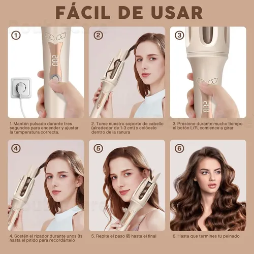 Tenazas Para Rizar Cabello Automático,32mm Rizadora