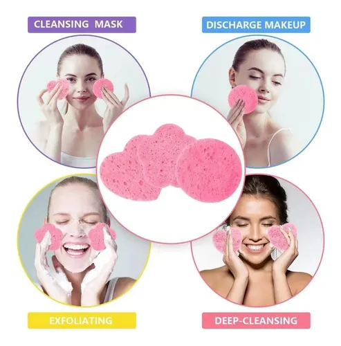 60 Unidades Esponjas Faciales De Celulosa Compresadas,