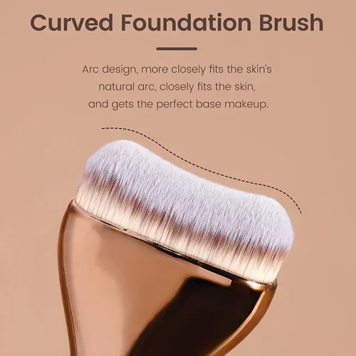 14 Pinceles De Maquillaje, 2 Esponjas De Maquillaje Con Almo Marrón