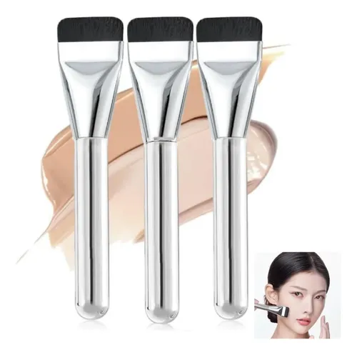 Brocha Plana Para Base Líquida, 3 Brochas Para Base Líquida Variation