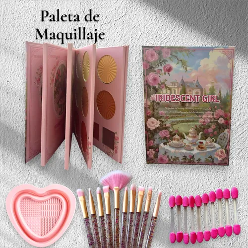 Kit De Maquillaje Profesional Libro Sombras+brocha+limpiador