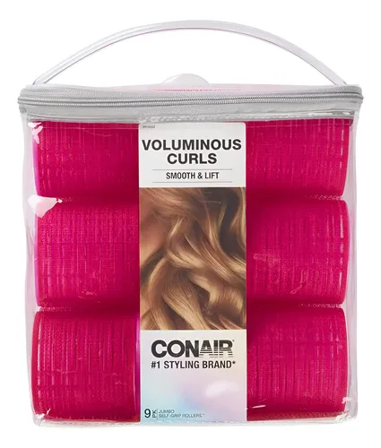 Rulos Sin Calor Conair 9 Jumbo Rosa Fucsia Para Cabello