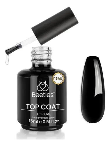Top Coat Gel Beetles 15ml, Base Y Acabado Brillante Para