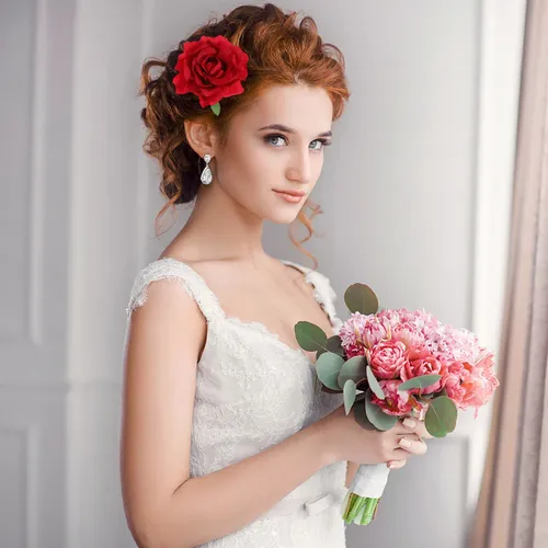 12 Piezas Pinza De Pelo Con Rosas Florales Para Novia