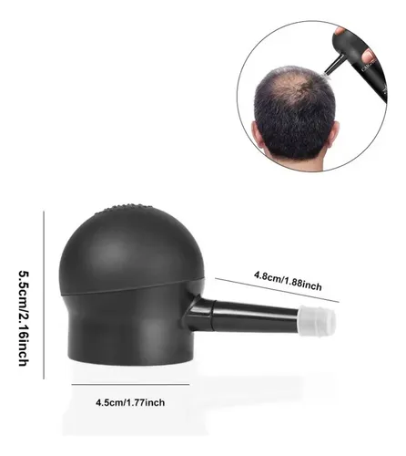 Polvo De Fibra Capilar Negro Cubre Raíz De Cabello Calvicie
