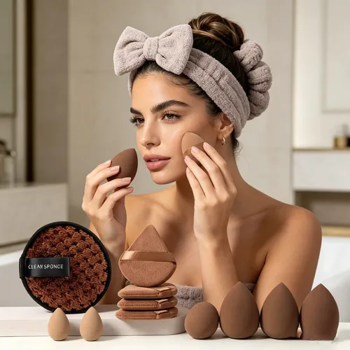 Set De 40 Esponjas Y Pinceles De Maquillaje Profesionales