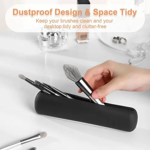 Silicone Makeup Brush Holder With Magnetic Closure Design
