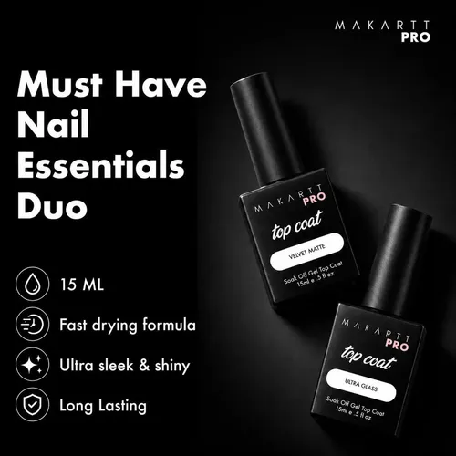 Set Top Coat Gloss/matte Makarttpro 0.25 Fl Oz (2 Piezas)