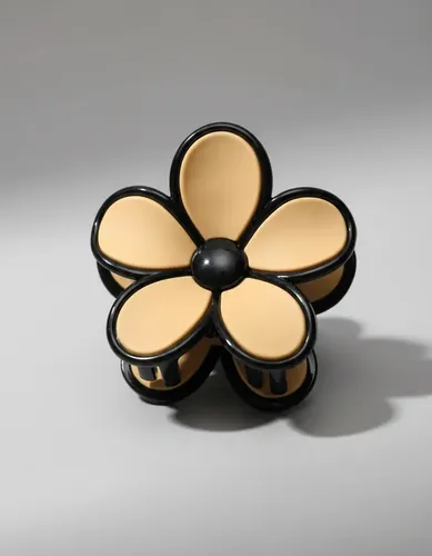 Broche De Pelo Flor Margarita Opaco Con Borde Negro