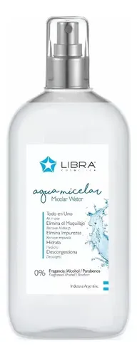 Agua Micelar Desmaquillante Limpieza Facial 250 Ml Libra