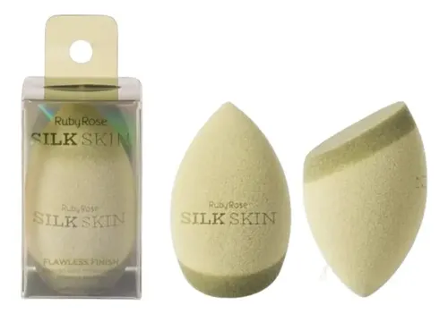 Esponja Maquillaje Silk Skin Ruby Rose Flawlessfinish Vegana Verde Claro