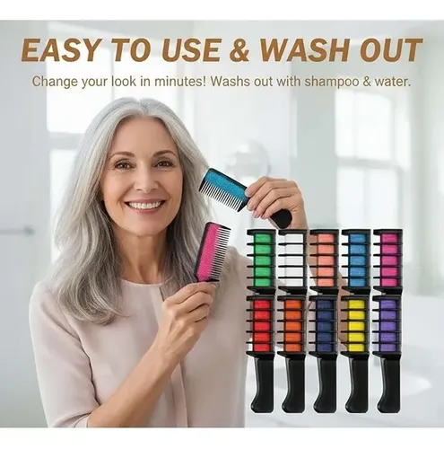 Set De 10 Peines De Tinte Para Cabello Temporales Y Lavables
