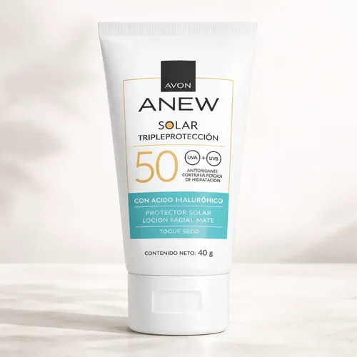 Triple Proteccion Solar Fps50 Ac Hialurónico 40gr Avon Anew