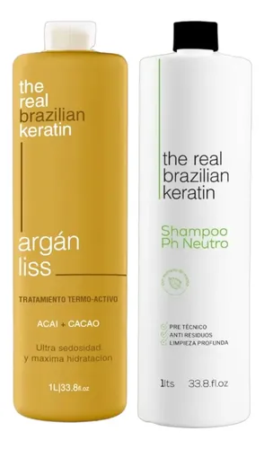 Combo Arganliss Keratin+ Shampoo Neutro Ph 1lt Original