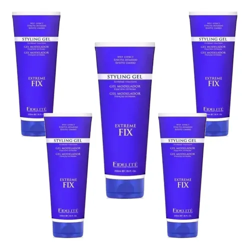 5 Pomos De Gel Fijación Extrema 230g. Fidelite Fix