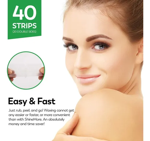 Tiras De Cera Facial Shinemore Para Depilación, 40 Tiras