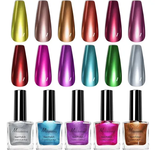 Esmalte De Uñas Espejo Metalizado 12 Colores 001 Gold 7.5