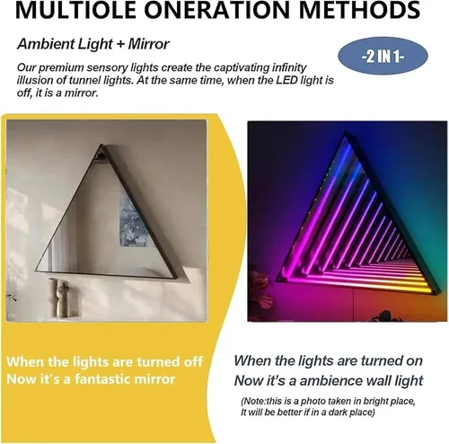 Luz Led Espejo Infinito 3d Rgb Para Dormitorio 30cm