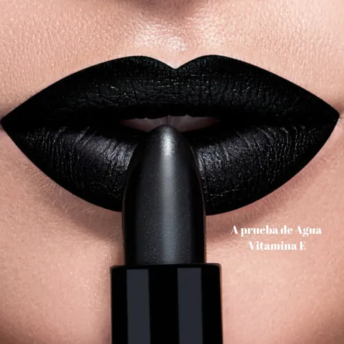 Labial Negro Intenso Barra Mate