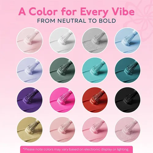 Kit Gel Sunuv 16 Colores Con Base Y Top Coat 7.5 Ml