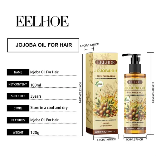 Aceite De Jojoba, Aceite Para Cabello Con Vitamina E