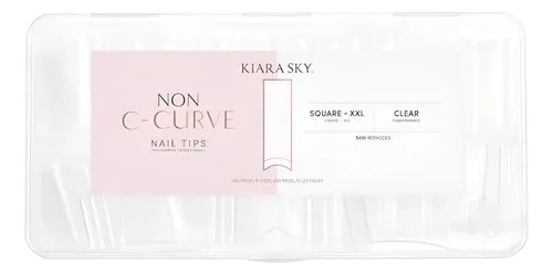 Lápiz Nail Tips Kiara Sky Sin Curva En C, Cuadrado, Transpar
