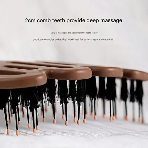 Ventilated Hair Brush With Leather Massager Cabel