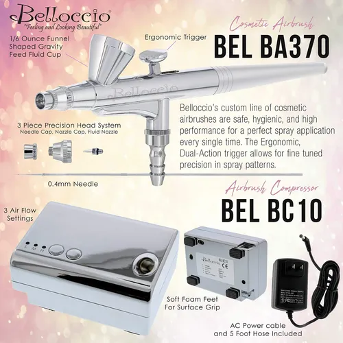 Sistema De Maquillaje Cosmético Airbrush Belloccio Master Se