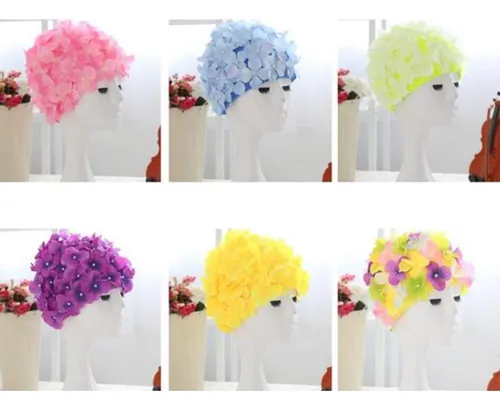 Gorro De Natación De Flores Gorro De Natación Suave Verde