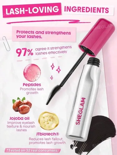 Máscara de Pestañas Sheglam Lashlighter Up & Out Negra Resistente al Agua para Pestañas Largas y Definidas