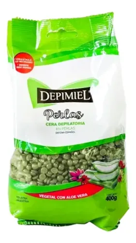 Cera Depilatoria Perlas Depimiel 400 Gr Vegetal Aloe Vera