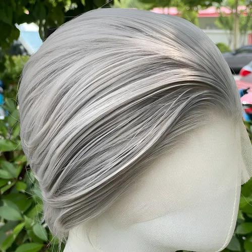 Pelucas Bob Naturales Con Corte Corto En La Parte Delantera,