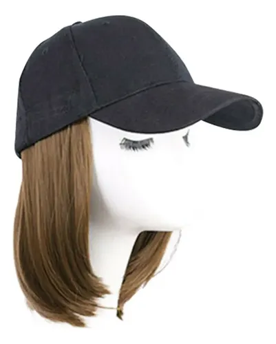 Tendencia Gorra De Béisbol Con Peluca De Pelo Sintético ..