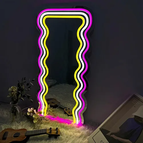 Espejo Neon Led Luz Usb Corazón Mariposa Gato
