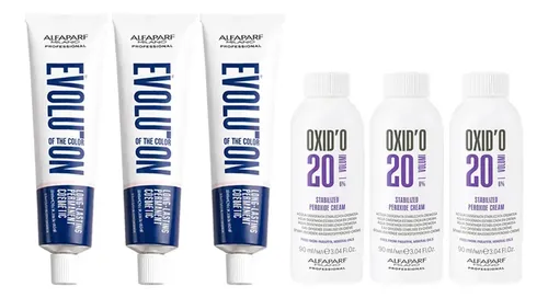 Alfaparf Evolution Kit X3 Tinturas 3 Oxidantes Coloración 3c Tono A Elección
