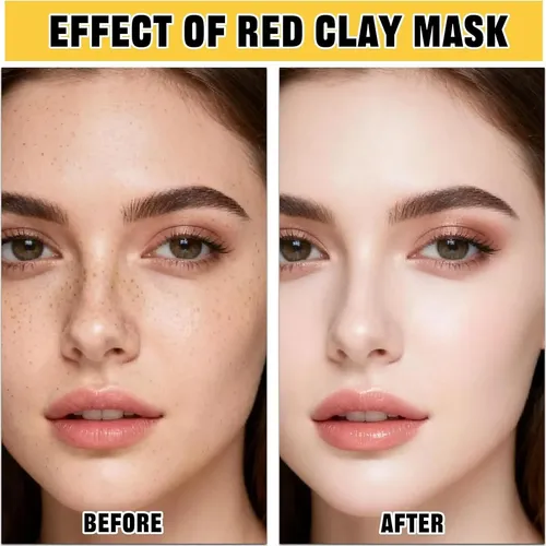 Mascarilla De Arcilla Roja Con Brocha De Silicona Afalin
