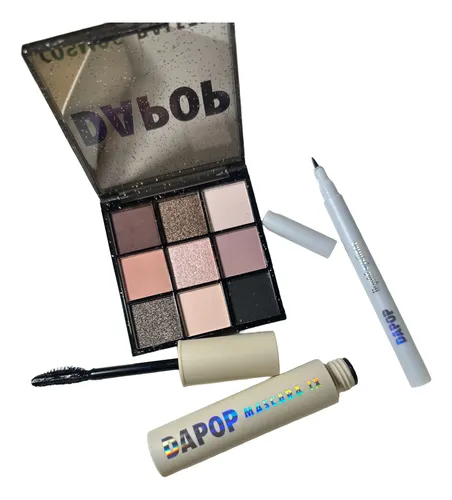 Set Maquillaje Dapop Paleta Sombras Rímel Delineador