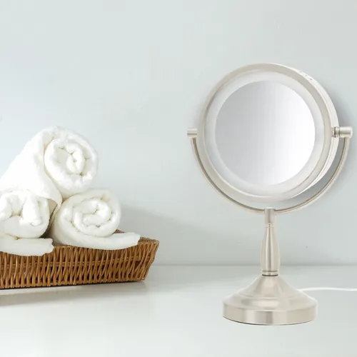 Espejo De Maquillaje Jerdon Iluminado Para Mesa Con Aumento