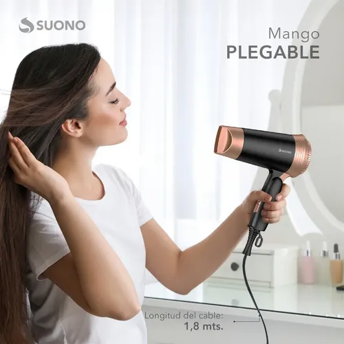 Secador De Pelo Suono Plegable De Viaje Función Frío