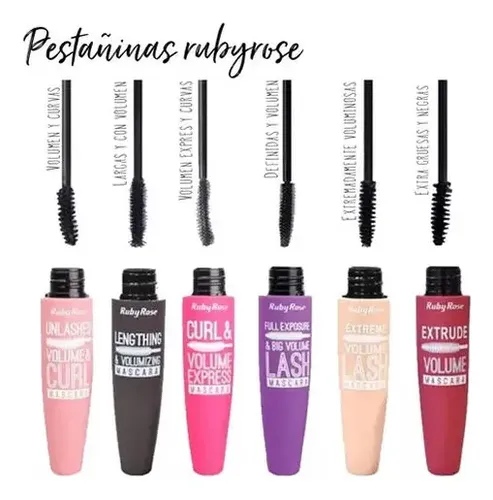 Rimel Mascara Para Pestañas Negra Ruby Rose Hb-8308 Volumen