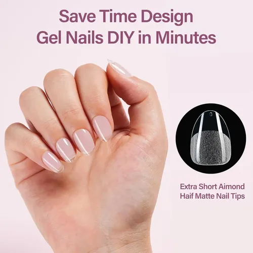 Kit De Uñas Gel Misssix Xs Almond Con Lámpara Uv