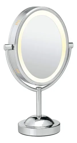 Espejo De Maquillaje Iluminado Conair Led 1x/7x Doble Cara R Plateado