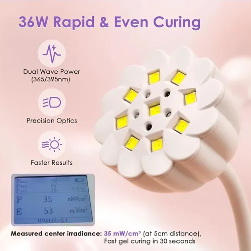 Lámpara Uv Led Recargable Blanca Para Uñas Gel